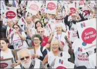 ??  ?? MOUNTING PRESSURE: Nurses holding a demonstrat­ion in London last week calling for the one per cent cap to be scrapped.