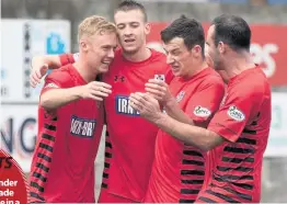  ?? Photo: Ian Cairns ?? Cheers Queen’s celebrate the only goal of the game