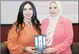  ?? ?? From left to right: Dr. Juliet Dinkha and Ms. Aya Abdulhadi