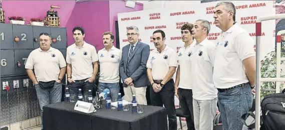  ?? FOTO: UNANUE ?? Preparados para la ACT Las piezas fundamenta­les de Kaiarriba posan juntos en la rueda de prensa celebrada ayer en Donostia