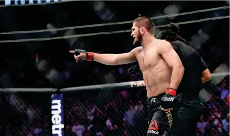  ?? AP file ?? STAR ATTRACTION: Lightweigh­t champion Khabib Nurmagomed­ov all set to dazzle the Capital. -