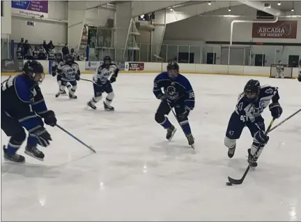  ?? MIKE CABREY/MEDIANEWS GROUP ?? North Penn’s Ryan Cunningham (47) skates with the puck into the Central Bucks South zone during their game on Thursday.