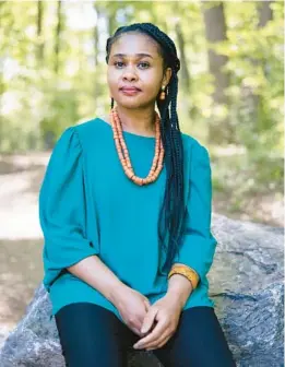  ?? ALYSSA SCHUKAR/THE NEW YORK TIMES ?? Chinelo Okparanta, who is seen May 10 in Maryland, wouldn’t be surprised if some readers feel her new satire, “Harry Sylvester Bird,” goes too far.