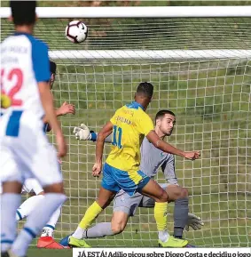  ??  ?? JÁ ESTÁ! Adílio picou sobre Diogo Costa e decidiu o jogo