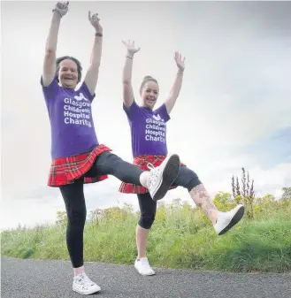  ??  ?? Marathon girls Maureen McCurdie, pictured right and her mother Lynda George are to take part in the Virtual Kilt Walk to raise funds for the Glasgow Children’s Hospital