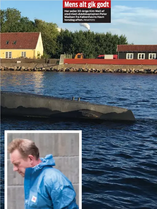  ?? PRIVATFOTO ?? Mens alt gik godt
Her sejler 30-årige Kim Wall af sted med ubådskapta­jnen Peter Madsen fra Københavns Havn torsdag aften.