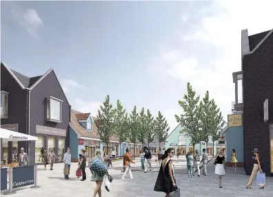  ??  ?? > An artist’s impression of plans for the new designer outlet village in Cannock, Staffordsh­ire