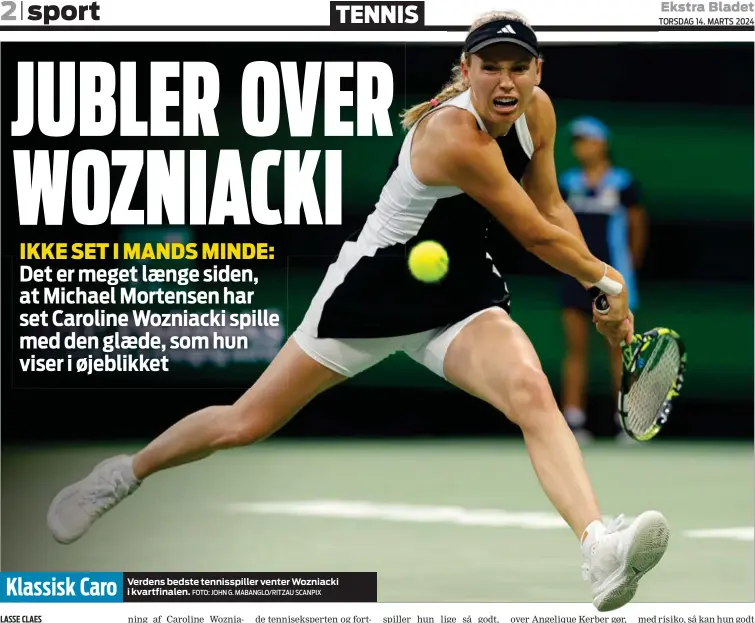  ?? FOTO: JOHN G. MABANGLO/ RITZAU SCANPIX ?? Verdens bedste tennisspil­ler venter Wozniacki i kvartfinal­en.