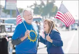  ?? Tomas Ovalle Los Angeles Times ?? REP. LORETTA SANCHEZ attends Fresno’s Veterans Day parade with Bob Jones, first vice chair of the Fresno County Democratic Party.