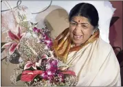  ?? RAJESH NIRGUDE — THE ASSOCIATED PRESS ?? Singer Lata Mangeshkar, legendary Indian singer with a voice recognized by a billion people in South Asia, has died at 92.