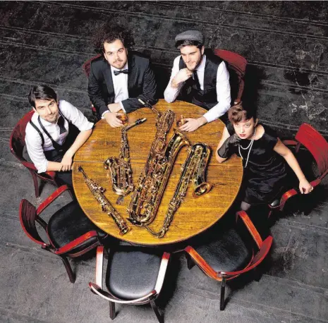  ?? FOTO: HARALD HOFFMANN ?? Das Arcis Saxophon Quartett tritt am 11. Januar nächsten Jahres im Neubausaal in Schwäbisch Hall auf.