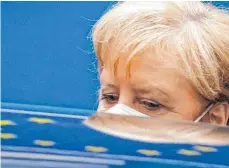  ?? FOTO: OLIVIER HOSLET/AFP ?? Warnte in Brüssel vor weiter steigenden Corona-Zahlen: Bundeskanz­lerin Angelas Merkel (CDU).