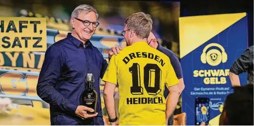  ?? Foto: Toni Kretschmer ?? Steffen Heidrich führte Dynamo als Kapitän von der Oberliga bis in die 2. Bundesliga. Die Fans haben ihm diese Leistung bis heute nicht vergessen.