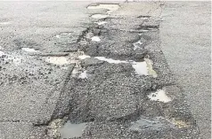  ??  ?? Potholes are generally seen as a symptom to a wider problem with a patch of road