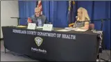  ?? PHOTO PROVIDED ?? Rensselaer County Executive Steve McLaughlin and Rensselaer County Public Health Director Mary Fran Wachunas provide a COVID-19update Tuesday afternoon.