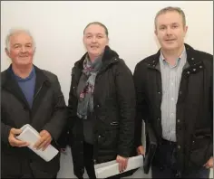  ??  ?? O’Raghallaig­hs GFC delegates, Benny Markey, Michelle Carroll and Robert McKenna.