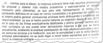  ??  ?? 1- Conclusión del fiscal de sumarios de la Policía, sobre la supuesta tragada de dinero.