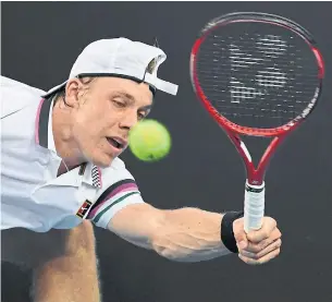  ?? WILLIAM WEST AFP/GETTY IMAGES ?? Richmond Hill’s Denis Shapovalov advanced through the first two rounds of the Australian Open in Melbourne without losing a set, but now he’s taking on one of the best players of all time.