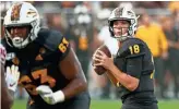  ?? ROB SCHUMACHER/THE REPUBLIC ?? Arizona State freshman quarterbac­k Joey Yellen played through an early shoulder injury to throw for 292 yards and four touchdowns in a 31-26 loss to USC on Nov. 9.