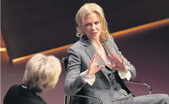  ?? TIM IRELAND/AP ?? Nicole Kidman, speaking at the Women in the World summit in London last Friday