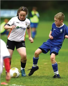  ?? Photo by Michelle Cooper Galvin ?? Action from the Killarney Athletic and M.E.K. Under 11 game in Killarney Athletic grounds, Killarney on Saturday