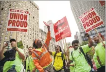  ?? Drew Angerer / Getty Images ?? A union rally in New York against the Supreme Court's ruling in the Janus v. AFSCME case.