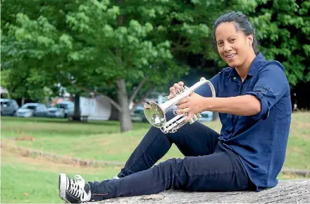  ?? REXINE HAWES ?? Matamata Developmen­t Brass Band musical director Kaperiera Hughes wants to encourage people to learn music and a brass instrument this year.