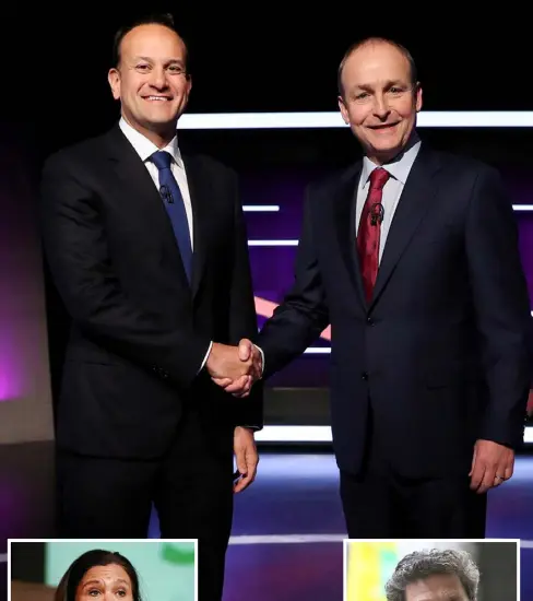  ??  ?? DILEMMA: Big risks for all who preside over the post-Covid-19 period in government. Above, Leo Varadkar and Micheal Martin. Mary Lou McDonald, left, and Greens leader Eamon Ryan, right. Inset below, Alan Kelly of the Labour Party