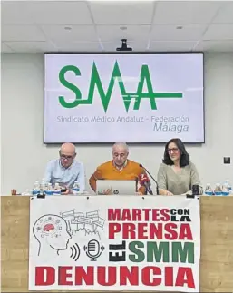  ?? ?? José Antonio Becerra, Antonio Martín y Mariángele­s Bernal, ayer, en el SMM.