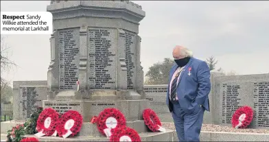  ??  ?? Respect Sandy Wilkie attended the memorial at Larkhall