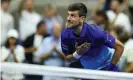  ??  ?? Novak Djokovic acknowledg­es the crowd after another fightback to win at Flushing Meadows. Photograph: Elsa/Getty Images