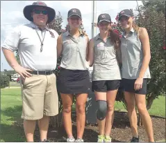  ??  ?? Lady Blackhawk golfer Lauren Swope qualified for state with a 92 in the District Tournament last week.