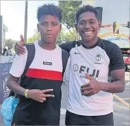  ?? Picture: SUPPLIED ?? Caesar Waqa Jr with Fiji Airways Fijiana 7s captain Ana Maria Naimasi at the Perth 7s tournament.