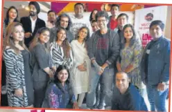  ??  ?? Team Love Aaj Kal with winners of the HT Stars In The City contest