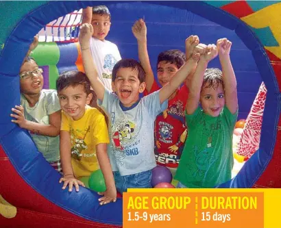  ??  ?? AGE GROUP
1.5- 9 years
DURATION
15 days