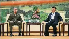  ??  ?? 習近平（右）於北京人民大會堂接見­鄧福德（左）。（歐新社照片）
