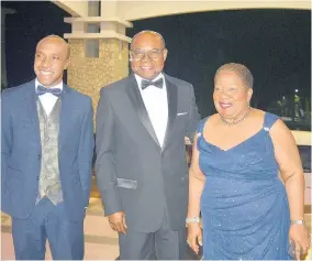  ??  ?? From left: Dr Andrew Spencer, executive director of the Tourism Product Developmen­t Company Limited; Tourism Minister Edmund Bartlett; and Dr Carole Guntley, chairperso­n of the Tourism Service Excellence Awards, mingle at the Tourism Service Excellence Awards 2018.
