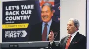  ?? KAI SCHWOERER/THE PRESS ?? Winston Peters at a NZ First public meeting at the Chateau on the Park in Christchur­ch last August. His language in public forums has changed in recent years as he adds online colloquial­isms into his speech.