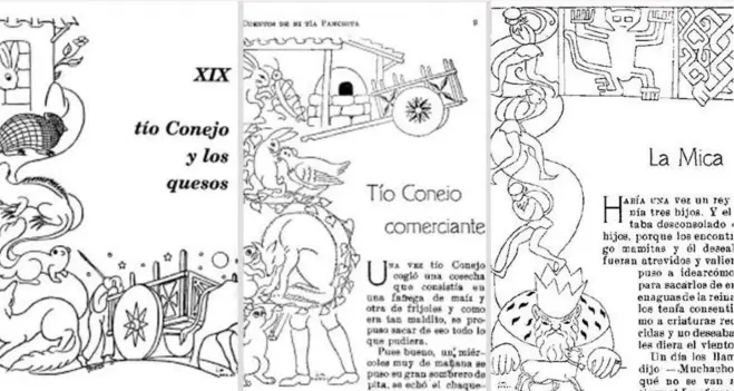  ?? FOTO: ARCHIVO. ?? Algunas de las páginas de la edición de 1956 del clásico de la literatura costarrice­nse. Aquí se ven las ilustracio­nes de Juan Manuel Sánchez.