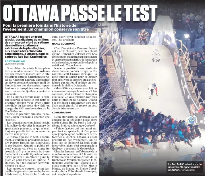  ??  ?? Le Red Bull Crashed Ice a de nouveau été spectacula­ire à souhait.