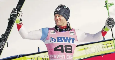  ?? EPA ?? Thomas Tumler preschte im zweiten Lauf nach vorne und musste sich nur Stefan Luitz und Marcel Hirscher geschlagen geben.