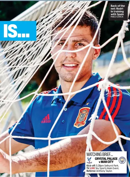  ?? PABLO GARCIA ?? Back of the net: Rodri in training with Spain