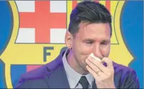  ?? FOTO: PEP MORATA ?? Las lágrimas de Messi el día de su despedida