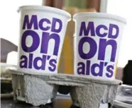  ?? DANIEL ACKER/BLOOMBERG ?? McDonald’s is looking to regain momentum by offering $1 soft drinks and $2 McCafé specialty drinks across the U.S.