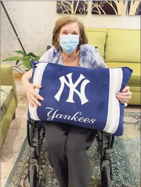  ?? Photo courtesy of Candlewood Valley Health and Rehabilita­tion ?? Alba D'Aloise, 90, has been a Yankees fan since her teens. Now living in New Milford, the New York native is dedicated to her favorite baseball team.