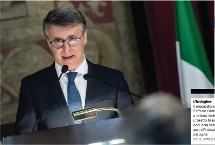  ?? FOTO LAPRESSE ?? L’indagine
Il procurator­e Raffaele Cantone; a sinistra il ministro Crosetto: la sua denuncia ha fatto aprire l’indagine perugina