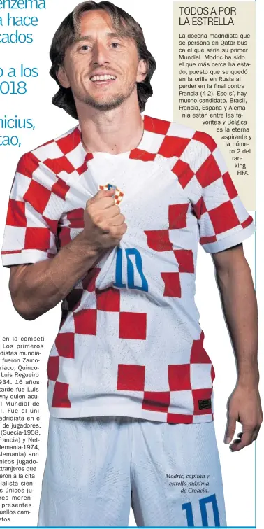  ?? ?? Modric, capitán y estrella máxima
de Croacia.