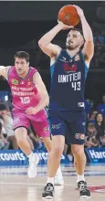  ?? Picture: Getty ?? Melbourne United’s Chris Goulding shoots in the clash with the Breakers at John Cain Arena.