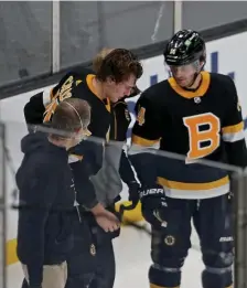  ?? STuART cAHILL / HeRALd STAFF FILe ?? ‘FEELING BETTER’: Bruins defenseman Brandon Carlo is week-to-week following a hit by Capitals forward Tom Wilson, one that earned him a seven-game suspension.