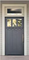  ??  ?? Flat paint is susceptibl­e to scratches but a shiny front door could look super-chic while resisting scuffs, says Elizabeth Mayhew.